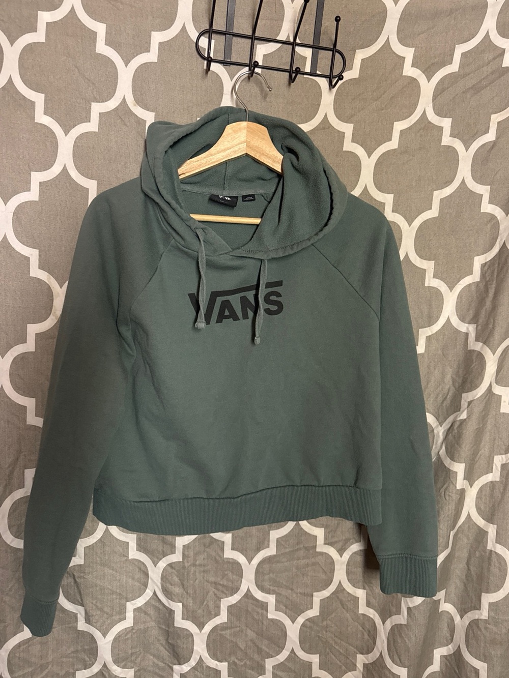Vans Women's Dark Green Logo Pullover Hoodie Sweater Size Small